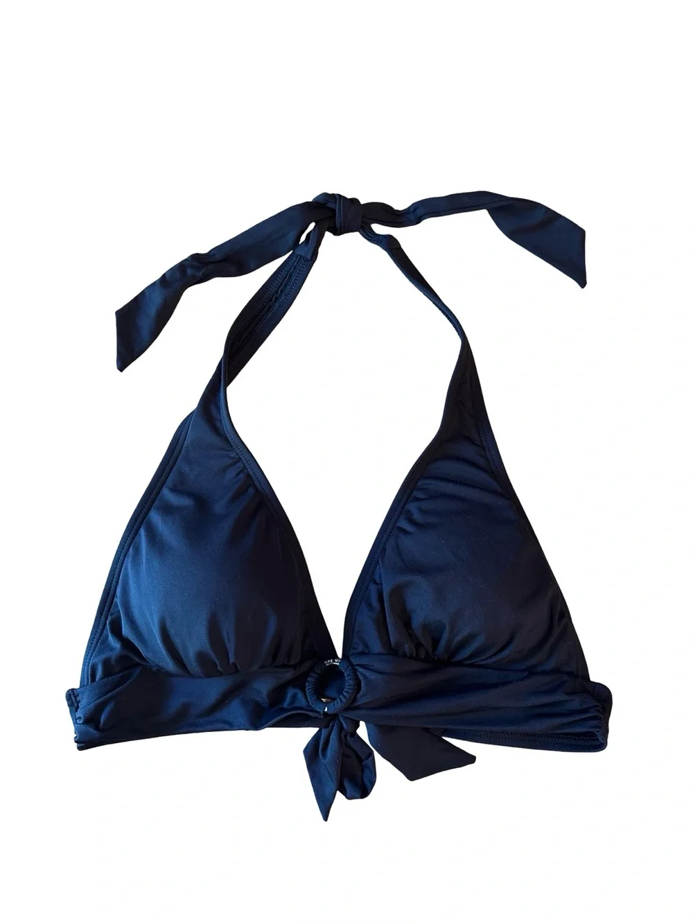 NWOT Michael Kors Black Logo Ring Bikini Swim Top, Size Medium.
